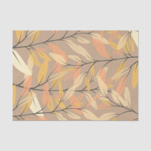 Modern Leaf and Branch Autumn Pattern Tissuepapier