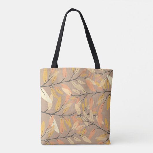 Modern Leaf and Branch Autumn Pattern Tote Bag (Achterkant)