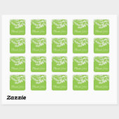 Modern Leaf Damask Dank u postzegel Vierkante Sticker (Vel)