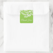 Modern Leaf Damask Dank u postzegel Vierkante Sticker (Tas)