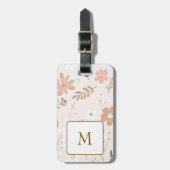 Modern Leaf & Floral Pattern Seamless Background Bagagelabel (Voorkant verticaal)