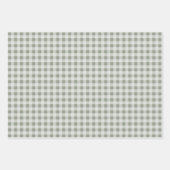Modern Leaf Gingham Pinstripe Patroon Mix Green | Inpakpapier Vel (Voorkant 2)