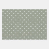 Modern Leaf Gingham Pinstripe Patroon Mix Green | Inpakpapier Vel (Voorkant)