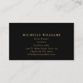 Modern Leaf Gold Abstract Visitekaartje (Achterkant)