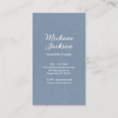 Modern Leaf Logo Botanical Simple Neutral Blue Visitekaartje (Achterkant)