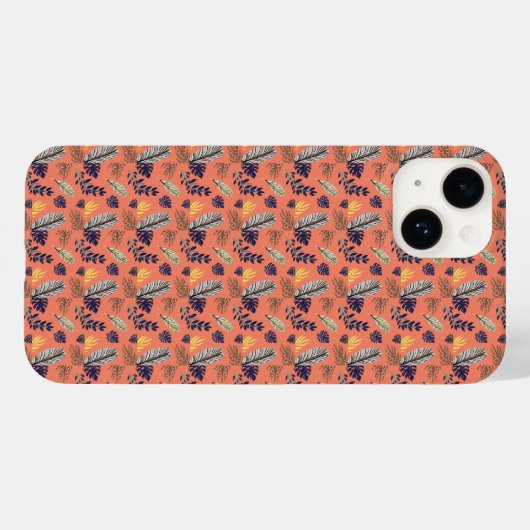 Modern Leaf Pattern Case-Mate iPhone Case (Achterkant (horizontaal))