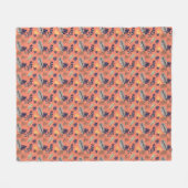 Modern Leaf Pattern Fleece Deken (Voorkant (Horizontaal))