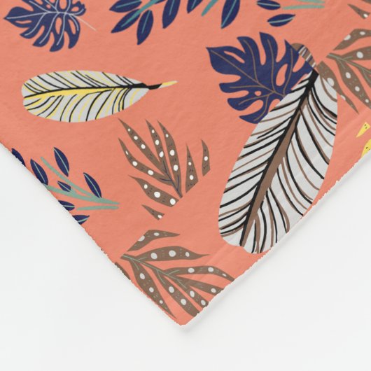 Modern Leaf Pattern Fleece Deken (Hoek)