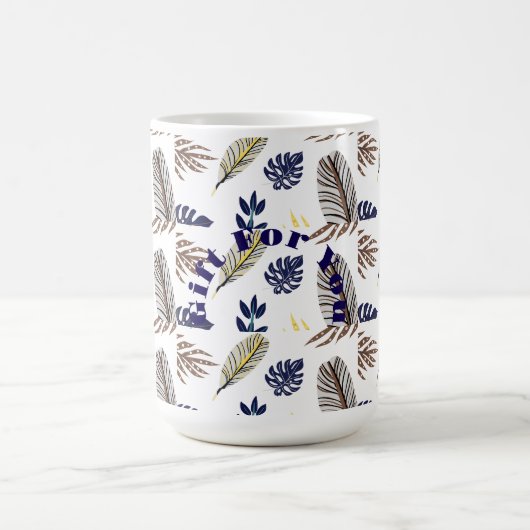Modern Leaf Pattern Koffiemok (Center)