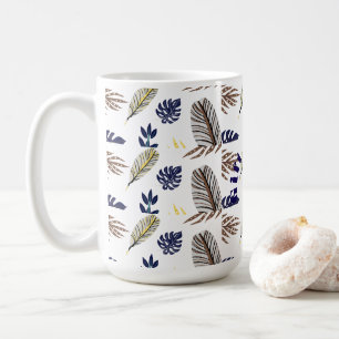Modern Leaf Pattern Koffiemok