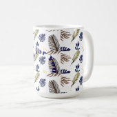 Modern Leaf Pattern Koffiemok (Voorkant rechts)