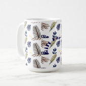 Modern Leaf Pattern Koffiemok (Voorkant links)