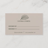 Modern Leaf Pattern Logo Business Reference Card Aanbevelingskaartje (Achterkant)