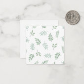 Modern Leaf Print Note Kaart in Compact Vierkant G Notitiekaartje (Voorkant / Achterkant in situ)
