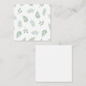 Modern Leaf Print Note Kaart in Compact Vierkant G Notitiekaartje (Voorkant / Achterkant)