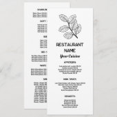 Modern Leaf, Restaurant Slimline Menu (Voorkant / Achterkant)