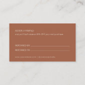 Modern Leaf Terracotta Business Reference Card Aanbevelingskaartje (Achterkant)
