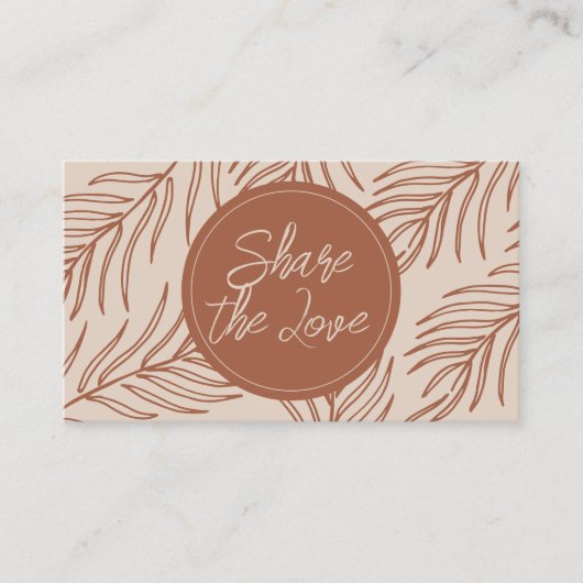 Modern Leaf Terracotta Business Reference Card Aanbevelingskaartje (Voorkant)