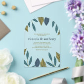 Modern Leaf Wedding Acryl Uitnodigingen (Insitu (Huwelijk))