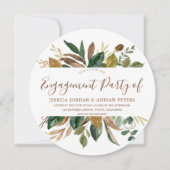 Modern Leaf Wreath Rustic Herfst Engagement Party Kaart (Voorkant)