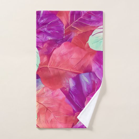 Modern Leafy Design Pattern Bad Handdoek (Handdoek)