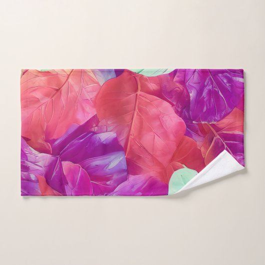 Modern Leafy Design Pattern Bad Handdoek (Handdoek)