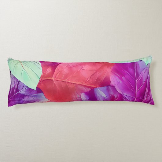 Modern Leafy Design Pattern Lichaamskussen (Achterkant)