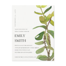 MODERN LEAFY WATERVERF FOLIAGE VRIJGEZELLENFEEST