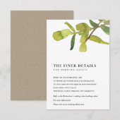 MODERN LEAFY WATERVERF FOLIAGE WEDDING DETAIL INFORMATIEKAARTJE (Voorkant / Achterkant)