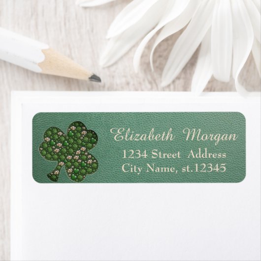 Modern Leather Kijk, Shamrock, St. Patrick's Day Etiket (Insitu)