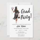 Modern Leavers Afstuderen Girl Prom Party Kaart (Voorkant)