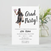 Modern Leavers Afstuderen Girl Prom Party Kaart (Staand voorkant)