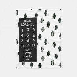 Modern Leaves Baby Milestone Blanket Fleece Deken