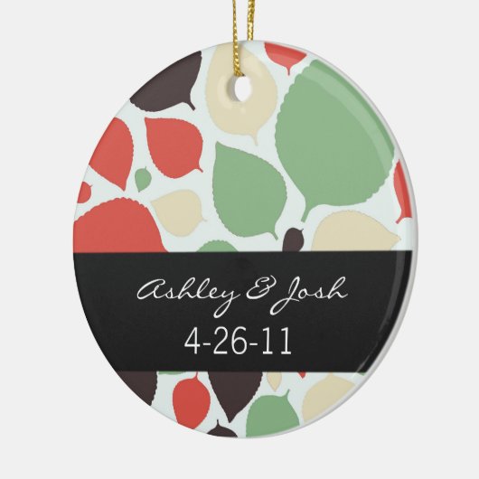 Modern Leaves Background Wedding Ornament (Links)