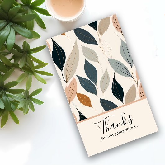 Modern Leaves Business Thank You Enclosure Card Visitekaartje