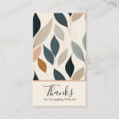 Modern Leaves Business Thank You Enclosure Card Visitekaartje (Voorkant)