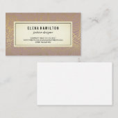 Modern Leaves Gold Line Pattern Visitekaartje (Voorkant / Achterkant)