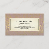 Modern Leaves Gold Line Pattern Visitekaartje (Voorkant)