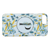 Modern Leaves Navy Gold "Letter P" Case-Mate iPhone Case (Achterkant (Horizontaal))