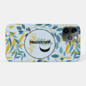 Modern Leaves Navy Gold Monogram "Letter P" Case-Mate iPhone Case (Achterkant (horizontaal))