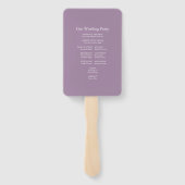 Modern Leaves Paarse Wedding Hand Fan Handwaaier (Achterkant)