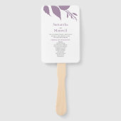 Modern Leaves Paarse Wedding Hand Fan Handwaaier (Voorkant)