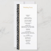 Modern Leaves Pattern Border Wedding Day Programma (Achterkant)