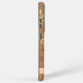 Modern Leaves Pattern Trendy Personaliseer Naam Samsung Galaxy Hoesje (Rechterkant)