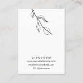 Modern Leaves Zwart Wit Sieraden Oorbel Display Visitekaartje (Achterkant)