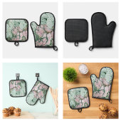 Modern lederen patroon ovenwant & pannenlap set