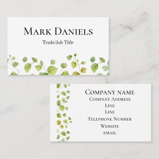 Modern lef-ontwerp visitekaartje (Voorkant / Achterkant)