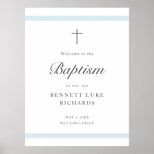 Modern legance boys Baptisme Welkom Poster (Voorkant)