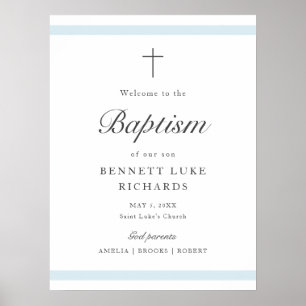 Modern legance boys Baptisme Welkom Poster