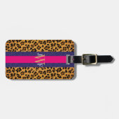 Modern legant Animal Print Leopard op maat Bagagelabel (Voorkant horizontaal)